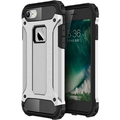 Mobigear Outdoor Coque iPhone SE (2020) Coque arrière Rigide Anti-Chocs - Argent