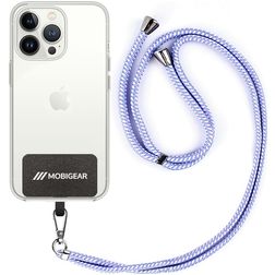 Mobigear Lanyard - Cordon de téléphone universel ajustable en Nylon - Blanc / Bleu / Violet