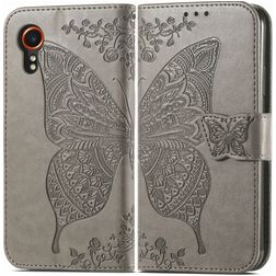 Mobigear Butterfly Housse Samsung Galaxy Xcover 7 Etui Porte-Monnaie - Gris