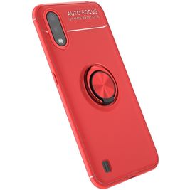 Mobigear Armor Ring Coque Samsung Galaxy A01 Coque arrière en TPU Souple Anti-Chocs avec Anneau-Support - Rouge