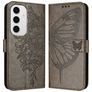 Mobigear Butterfly Housse Samsung Galaxy S24 FE Etui Porte-Monnaie - Gris