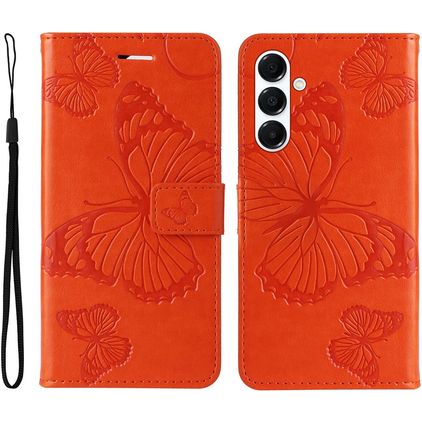 Mobigear Butterfly Housse Samsung Galaxy A26 Etui Porte-Monnaie - Orange