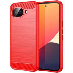 Mobigear Brushed Slim Coque Google Pixel 10a Coque arrière en TPU Souple - Rouge