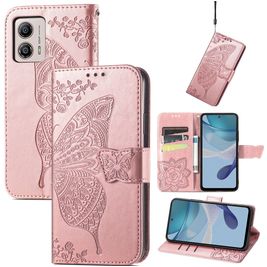 Mobigear Butterfly Housse Motorola Moto E13 Etui Porte-Monnaie - Rose doré