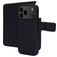 Mobiparts iPhone 17 Pro Max Coque Cuir véritable Étui 2en1 avec coque amovible Portefeuille - Noir
