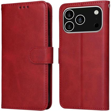 Mobigear Wallet Housse iPhone 17 Pro Etui Porte-Monnaie - Rouge