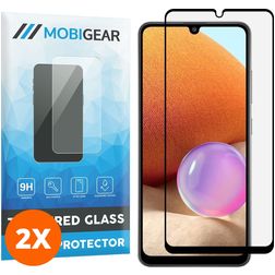 Mobigear Premium Samsung Galaxy A32 4G Verre trempé Protection d'écran - Compatible Coque - Noir (Lot de 2)