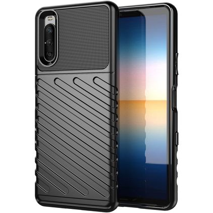 Mobigear Groove Sony Xperia 10 III TPU souple Coque arrière - Noir