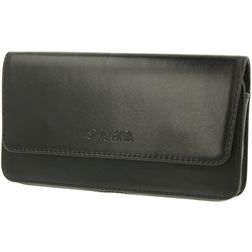 Valenta Arezzo Etui de ceinture en Cuir Véritable (max 14,5 cm x 7,8 cm) - Pochette de ceinture - Holster - Noir