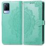 Mobigear Mandala Housse Vivo V21 Etui Porte-Monnaie - Vert