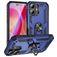 Mobigear Armor Ring Coque iPhone 16 Coque arrière Rigide Anti-Chocs avec Anneau-Support - Bleu