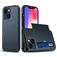 Mobigear Card Coque iPhone 15 Coque arrière Rigide Anti-Chocs avec Porte-Cartes - Dark Blue