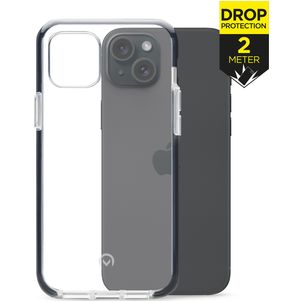 Mobilize Shatterproof Coque iPhone 15 Plus Coque arrière Rigide Anti-Chocs - Transparent / Noir