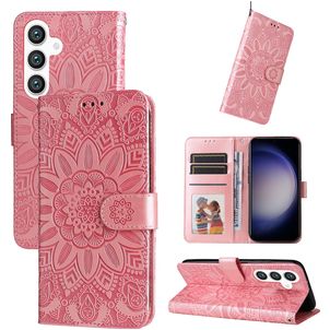 Mobigear Sunflower Housse Samsung Galaxy S24 Etui Porte-Monnaie - Rose doré