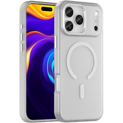 Mobigear Shockproof Coque iPhone 17 Pro Max MagSafe Coque arrière Rigide - Blanc