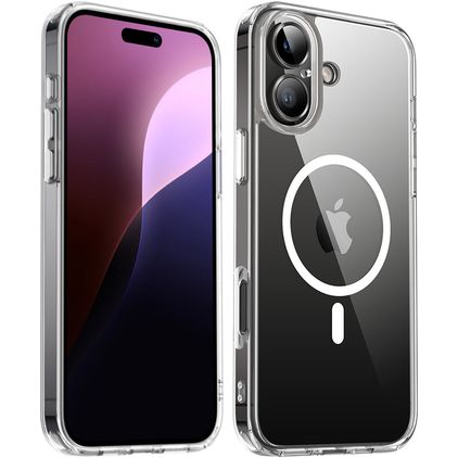 Valenta Trend Transparent iPhone 16 MagSafe Plastique rigide Coque arrière - Transparent