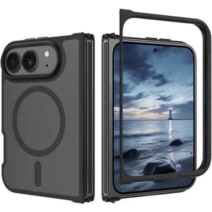 Mobigear Shockproof Coque iPhone Duo MagSafe Coque arrière Rigide - Noir
