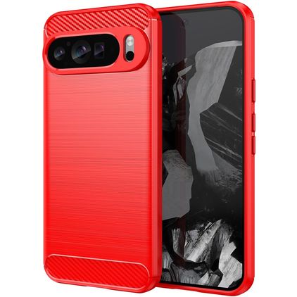 Mobigear Brushed Slim Google Pixel 9 Pro XL TPU souple Coque arrière - Rouge