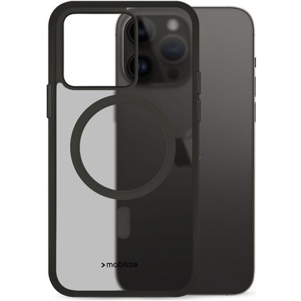 Mobilize Hybrid Coque iPhone 14 Pro Max MagSafe Coque arrière Rigide Anti-Chocs - Noir