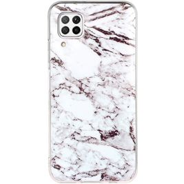 Mobigear Marble Coque Huawei P40 Lite Coque arrière en TPU Souple - Blanc