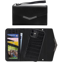 Mobilize Elegant Magnet iPhone 12 Mini Détachable 2in1 Pochette - Black Croco