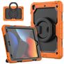 Mobigear RingGuard Coque iPad 9 (2021) Coque arrière en Plastique rigide,Silicone + Support Amovible - Noir / Orange