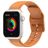 Mobigear Dashed Bracelet Silicone Apple Watch Fermeture boucle ardillon - 42/41/40/38 mm - Cognac