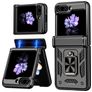 Mobigear Armor ring Coque Samsung Galaxy Z Flip 7 FE Coque arrière Rigide Anti-Chocs avec Anneau-Support - Noir