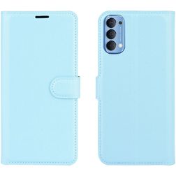 Mobigear Classic Housse OPPO Reno 4 Etui Porte-Monnaie - Bleu