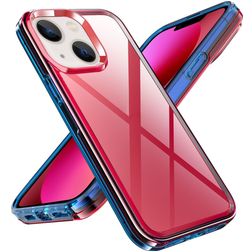 Mobigear Crystal iPhone 14 Plus Plastique rigide Coque arrière - Transparent / Rouge