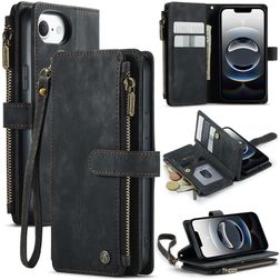CaseMe C30 Housse iPhone 16e Etui Porte-Monnaie - Noir