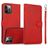 Mobigear Wallet Housse iPhone 16 Pro Max Etui avec Coque Détachable Porte-Monnaie - Rouge