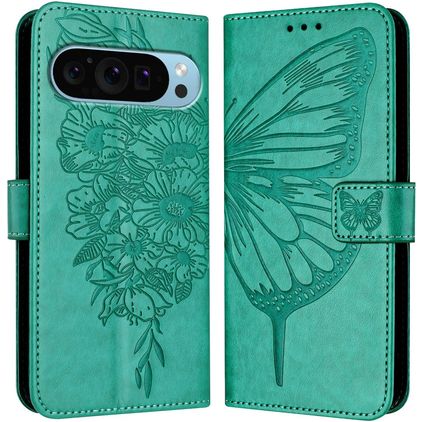 Mobigear Butterfly Google Pixel 9 Pro XL Étui Portefeuille - Vert