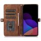 Mobigear Zipper Housse iPhone 14 Etui Porte-Monnaie - Marron