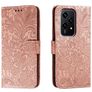Mobigear Flowers Housse HONOR 200 Lite Etui Porte-Monnaie - Rose doré