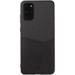 Valenta Card Slot Coque Samsung Galaxy S20 Plus Coque arrière en Cuir Véritable avec Porte-Cartes - Noir