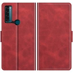 Mobigear Slim Magnet Housse TCL 20 SE Etui Porte-Monnaie - Rouge