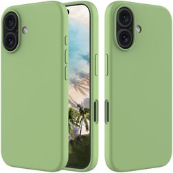 Mobigear Rubber Touch Coque iPhone 16 Coque arrière en Silicone - Vert