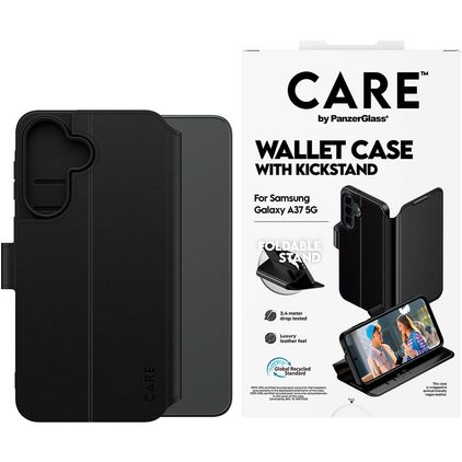 CARE by PanzerGlass Kickstand Housse Samsung Galaxy A37 Etui Porte-Monnaie - Noir
