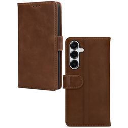 Mobilize Wallet Housse Samsung Galaxy S25 Plus Etui en Cuir Véritable Porte-Monnaie - Marron