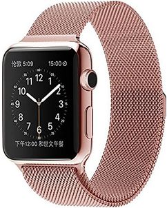 Mobigear Loop Bracelet Milanais Apple Watch Fermeture magnétique - 49/46/45/44 mm - Rose doré