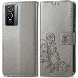 Mobigear Clover Housse Vivo Y76 Etui Porte-Monnaie - Gris