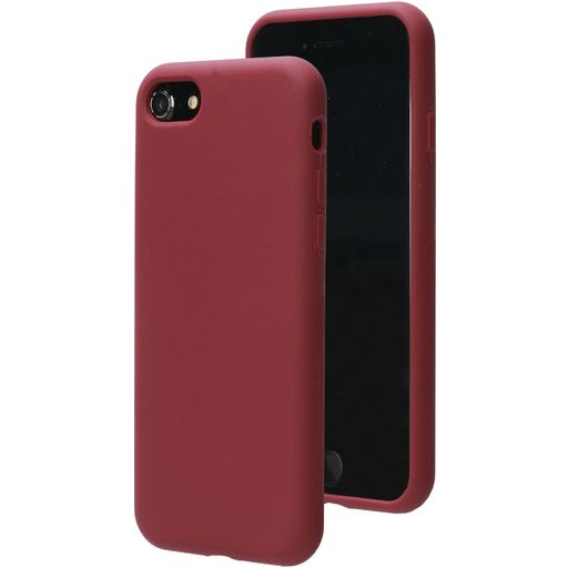 Mobiparts Coque iPhone SE (2022) Coque arrière en Silicone - Plum Red