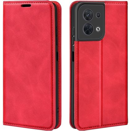 Mobigear Retro Slim Housse OPPO Reno 8 5G Etui Porte-Monnaie - Rouge