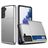 Mobigear Card Coque Samsung Galaxy S21 Coque arrière Rigide Anti-Chocs avec Porte-Cartes - Argent