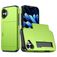 Mobigear Card Coque iPhone 18 Coque arrière Rigide Anti-Chocs avec Porte-Cartes - Vert