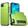 Mobigear Card Coque iPhone 17e Coque arrière Rigide Anti-Chocs avec Porte-Cartes - Vert
