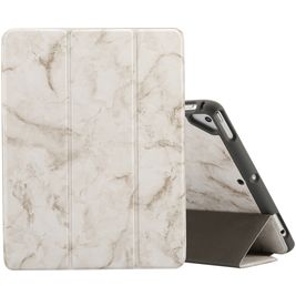 Mobigear Tri-Fold Marble Coque iPad 5 (2017) Etui + Porte-crayon - Blanc