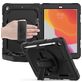 Mobigear SureGrip Xtreme Coque iPad 9 (2021) Coque Arrière Rigide Antichoc + Porte-crayon + Bandoulière + Support Amovible - Noir