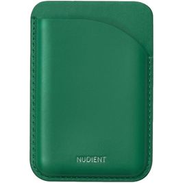 Nudient Magnetic - Porte Cartes en en Cuir véritable - 3 Cartes - Compatible MagSafe - Emerald Green